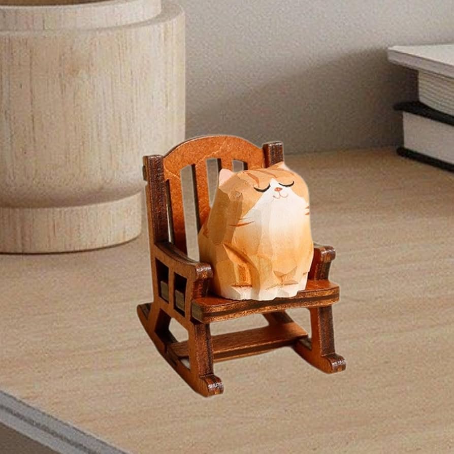 ロッキングチェア　フィギュア　ハンドメイド Amazon.co.jp: XLWLLNJ ロッキングチェア動物フィギュア彫刻